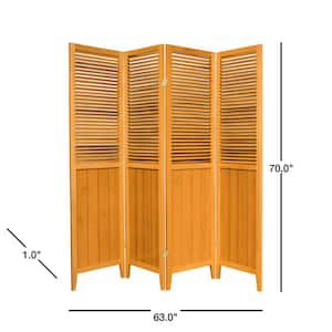 6 ft. Honey 4-Panel Room Divider