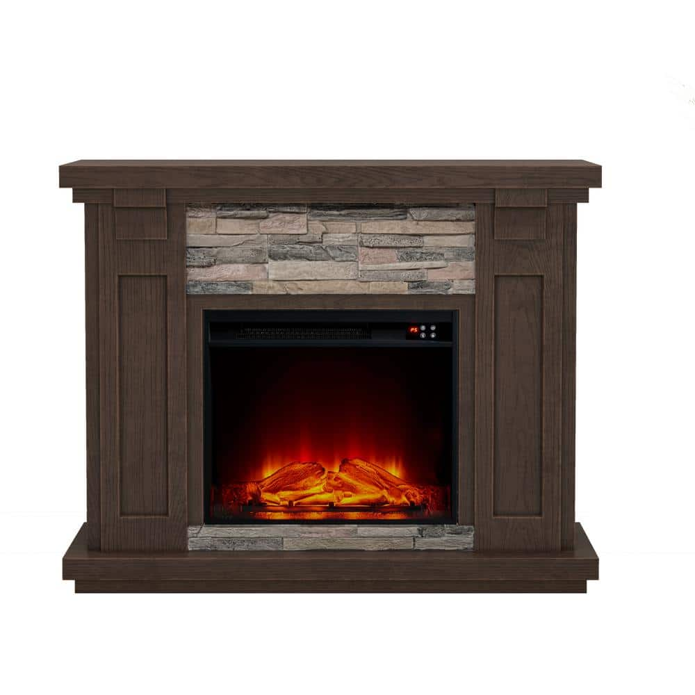 FESTIVO 47 in. Vintage Freestanding Electric Fireplace in Brown