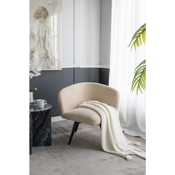 A & B Home Cream Black Fabric Foam Chair