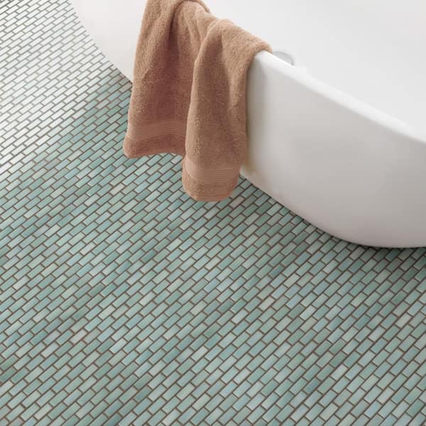 Hudson Subway Mint Green 12 in. x 12 in. Porcelain Floor and Wall Mosaic Tile (10.0 sq. ft. /Case)