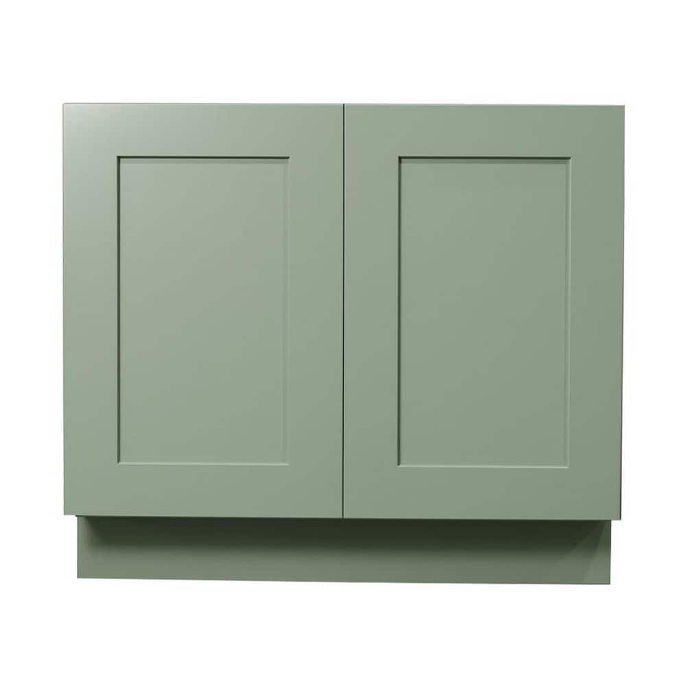 Shaker Assembled 27 in. W x 34.5 in. H x 24 in. D Full Height Door Base Cabinet in Jade Green price history on PriceWatchPro