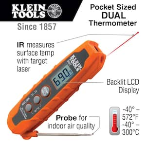 Infrared Temperature Probe, Single Laser 8:1 IR and Probe Thermometer