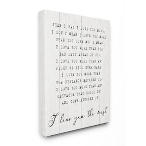 "I love You Most Phrase Couple Relationship" by Daphne Polselli Unframed Print Country Wall Art 16 in. x 20 in.