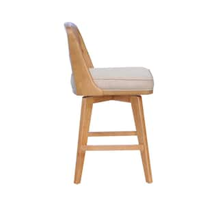 Micah 25 in. Natural Wood Bar Stool