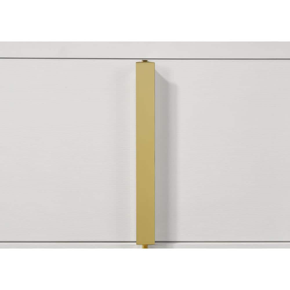 White and Gold Modern 2-Drawer Nightstand