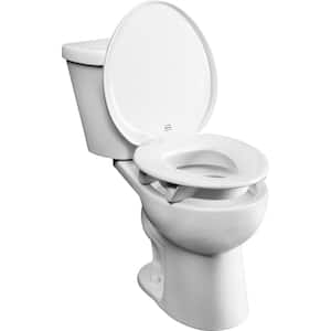 Assurance Raised 3" Round Premium Plastic Closed Front Toilet Seat in White Never Loosens