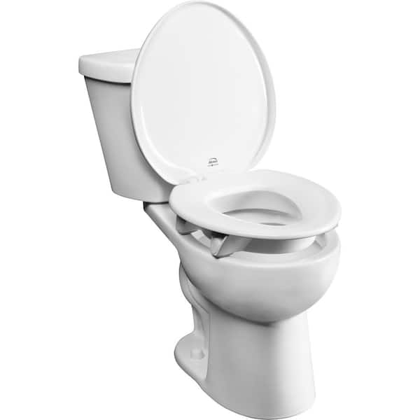 BEMIS Assurance Raised 3" Round Premium Plastic Closed Front Toilet Seat in White Never Loosens