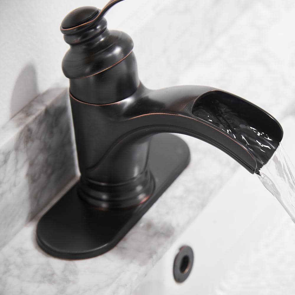 Oil Rubbed Bronze Single Handle Waterfall Bathroom Faucet