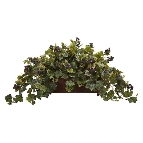 Nearly Natural Indoor Grape Leaf Artificial Plant in Decorative Planter