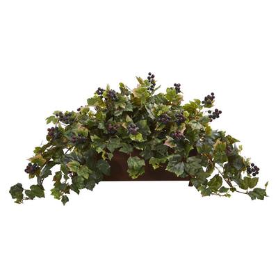 Indoor Grape Leaf Artificial Plant in Decorative Planter
