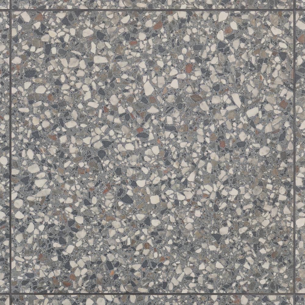 Bryant Charcoal Gray 24" Matte Porcelain Terrazzo Look Tile