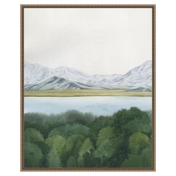 Amanti Art Soft Glacial Lake I by Grace Popp 23 in. W x 28 in. H Canvas Float Frame in Bronze