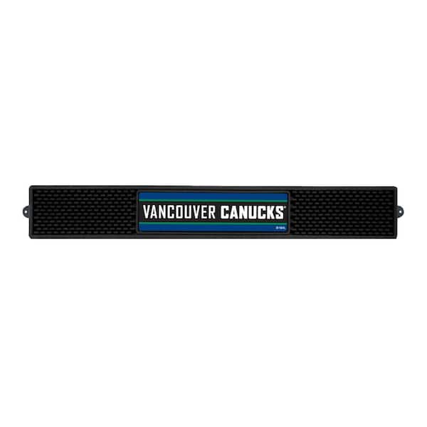 FANMATS NHL- 3.25 in. x 24 in. Black Vancouver Canucks Drink Mat