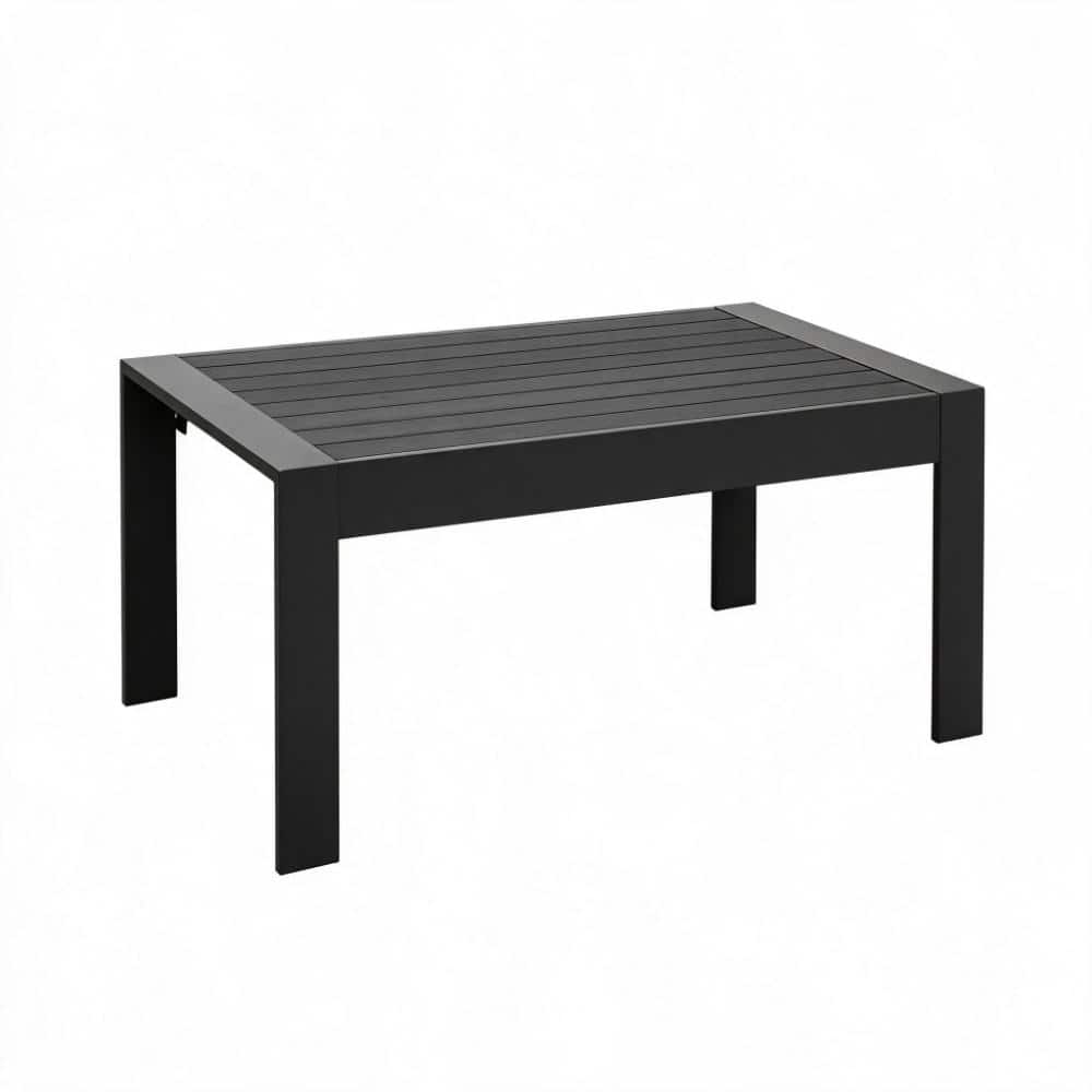 43 in  Black Aluminum Outdoor Coffee Table  for Patio price history on PriceWatchPro
