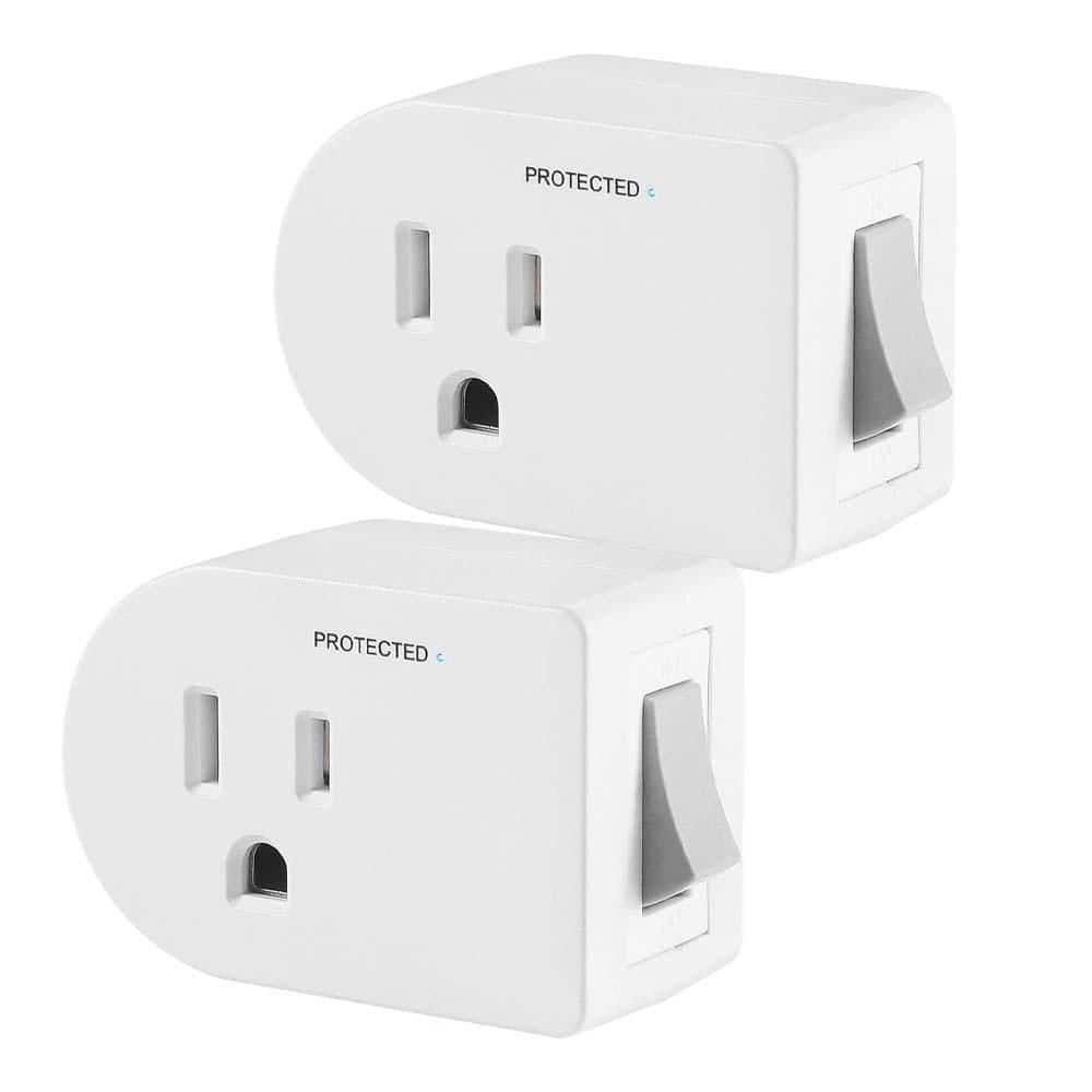 1-Outlet Surge Protector Wall Tap Adapter with ON/Off Switch, ETL Listed, 245 Joules and Indicator Light, White 2-Pack price history on PriceWatchPro