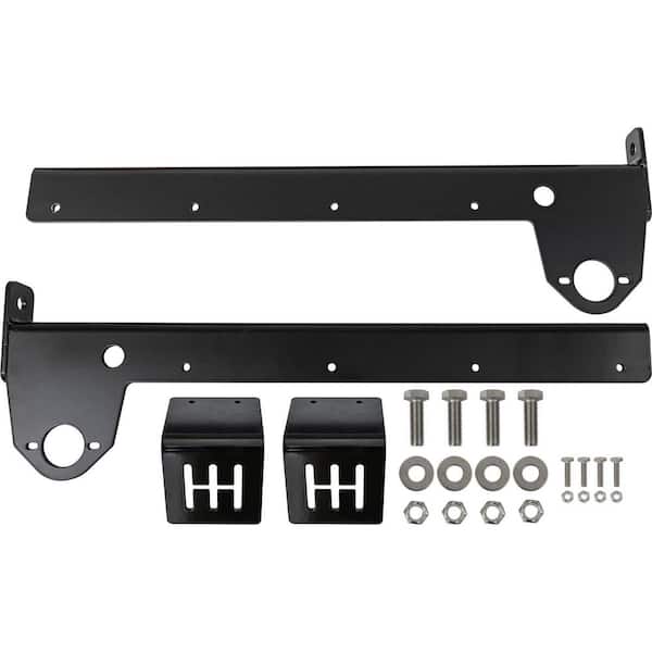 Rigid Frame Mount Mud Flap Hanger - Straight, Black (Set of 2)