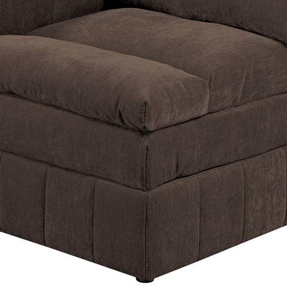 Luna Dark Gray Modular Plush Cushion Arm Chair