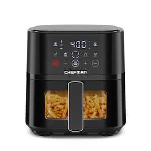 4 Qt. Black Air Fryer with Window and 450°F Hi-Fry Button