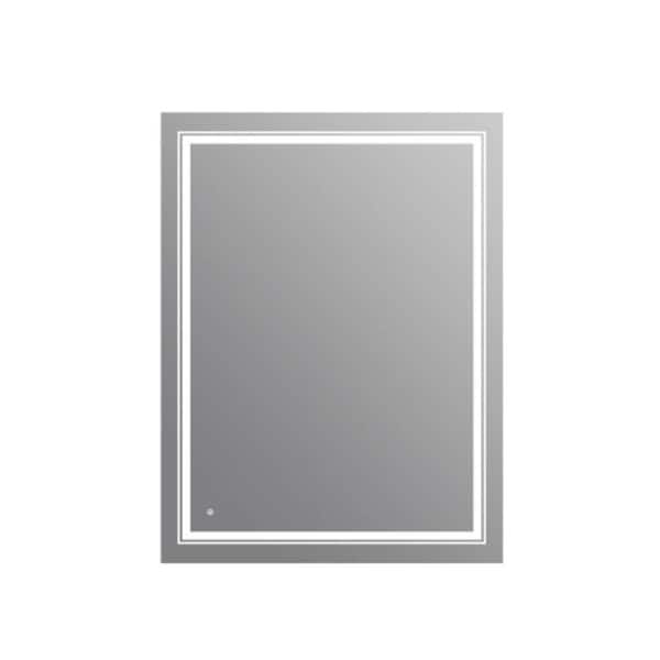 Unbranded 24 in. W x 30 in. H Rectangular Frameless LED Wall Mount Anti-Fog Modern Decorative Bathroom Vanity Mirror