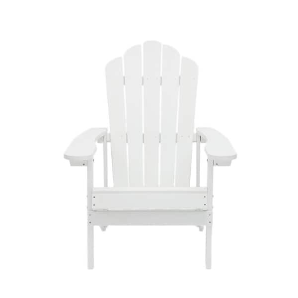 Unbranded Ergonomically Designed Classic White Plastic Adirondack Chair