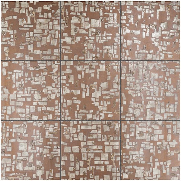 Charlotte Fall Copper Square 8.03 in. x 8.03 in. Textured Porcelain Floor and Wall Tile (11.19 sq. ft./Case)