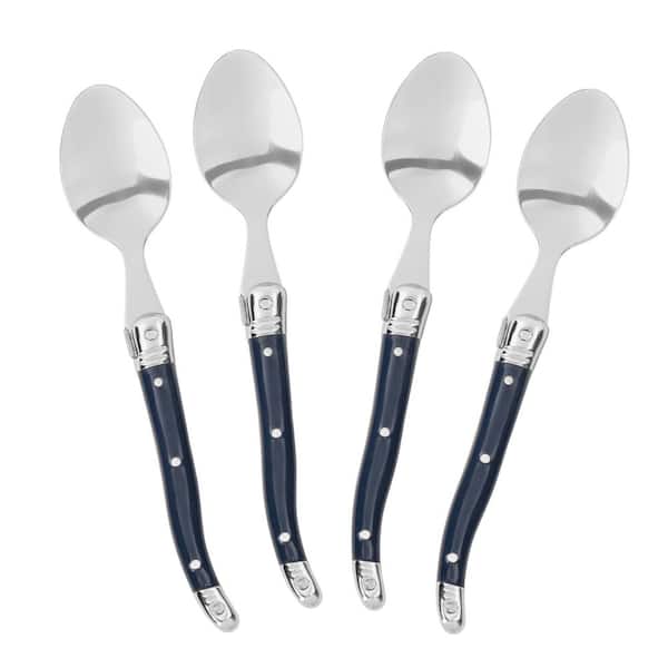 Laguiole Coffee Spoons, Set of 4-18/0 Stainless-Steel with Navy Handles