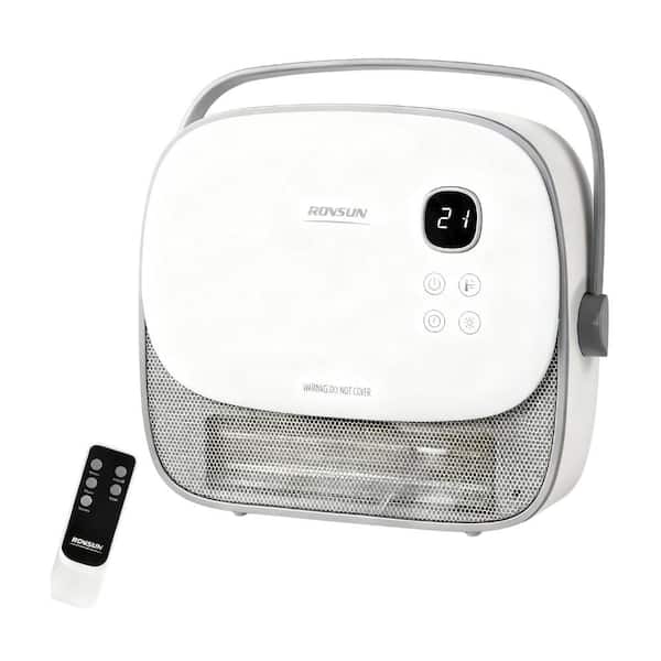 1500-Watt 12.3 in. Electric Wall Mount / Freestanding Ceramic PTC Space Heater with Handle