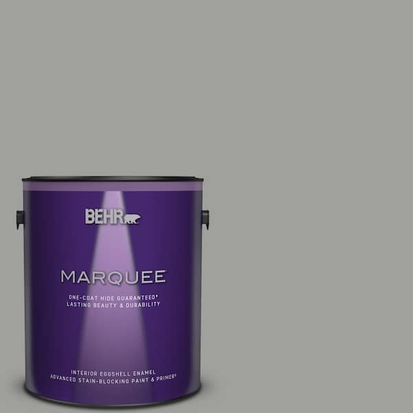 Behr Marquee 1 Gal Mq6 22 Gateway Gray One Coat Hide Eggshell Enamel Interior Paint Primer The Home Depot