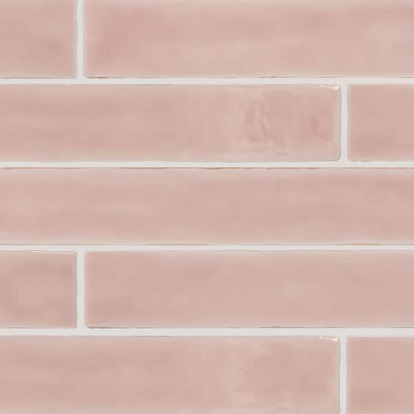Artistic Reflections Rose 2 in. x 20 in. Glazed Ceramic Undulated Wall Tile (5.24 sq. ft./case)