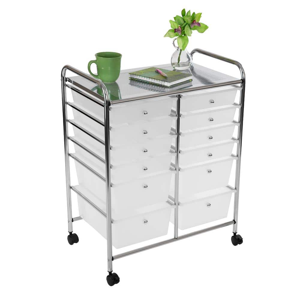 12-Drawer Organizer Cart in Frost White price history on PriceWatchPro