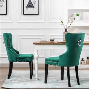 Brooklyn Dark Green Tufted Velvet Dining Side Chair (Set of 2)