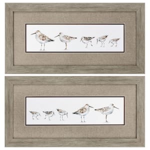 13 in. x 26 in. "Pebbles & Sandpipers PK/2" Framed Wall Art