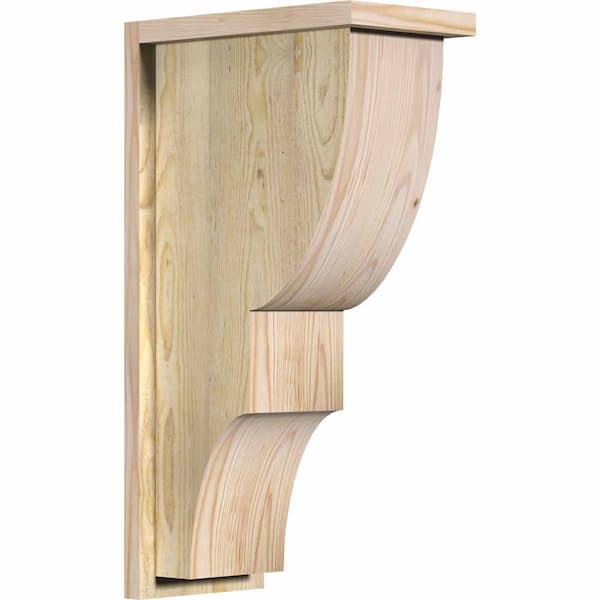 Ekena Millwork 8 in. x 14 in. x 26 in. Douglas Fir Ridgewood Rough Sawn Corbel with Backplate