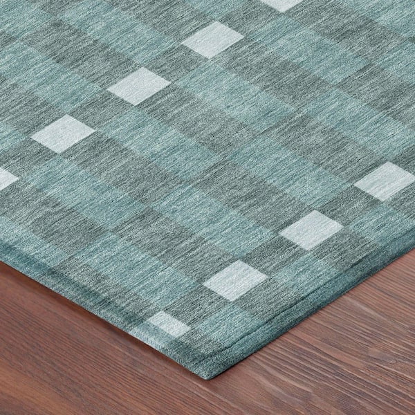 Chantille Machine Washable Indoor/Outdoor Abstract ACN2547 Teal 2 ft. x 3 ft. Accent Rug
