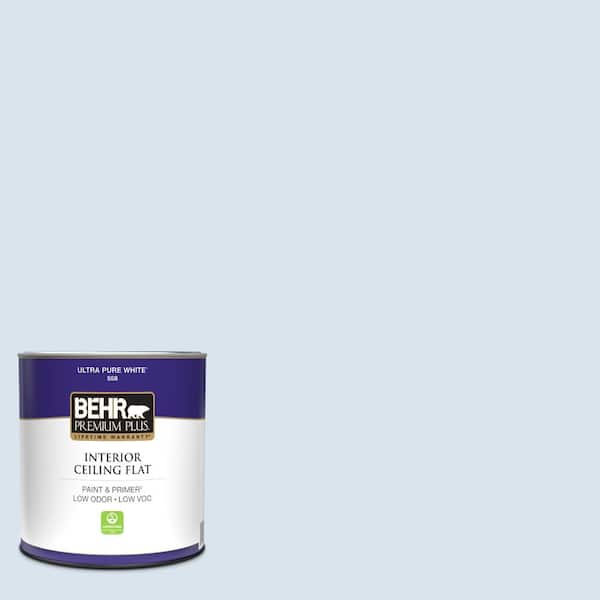 BEHR PREMIUM PLUS 1 qt. #590C-2 Ocean Air Ceiling Flat Interior Paint