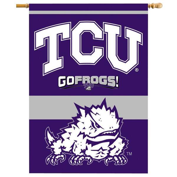BSI Products NCAA 28 in. x 40 in. Texas Christian 2-Sided Banner with Pole Sleeve