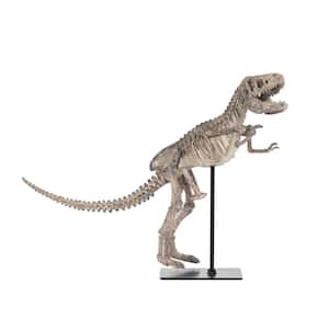 Polyresin Cast Distressed Brown/ Grey Tyrannosaurus Rex Skeleton w/Base