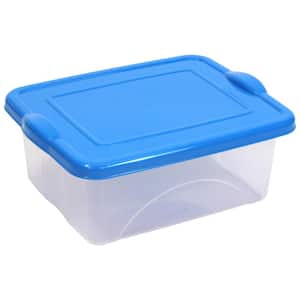 Taurus 2.5 Gal. Clear View Storage Tote with Snap on Blue Lid