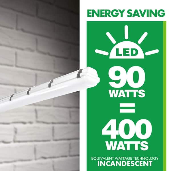 LEDone 8 ft. 90-Watt 12870 Lumen Dimmable White Vapor Tight