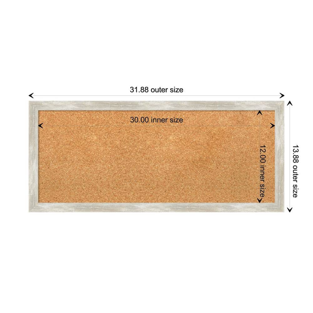 Natural Cork Board with Crackled Metallic Narrow Frame