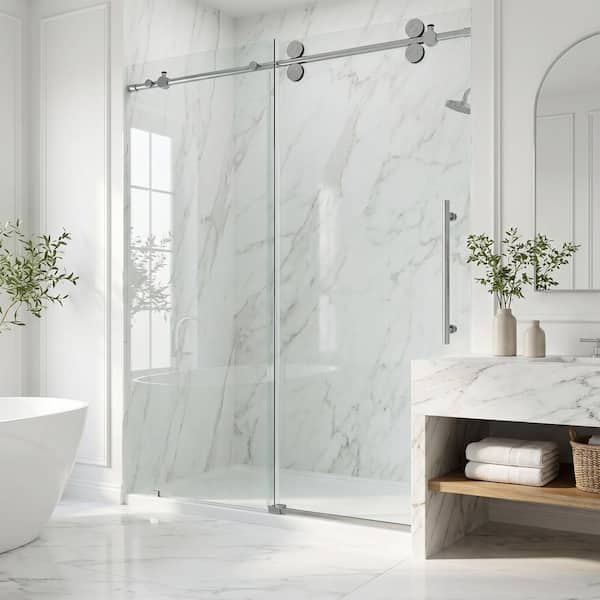 VIGO Elan 56 to 60 in. W x 74 in. H Frameless Sliding Shower Door