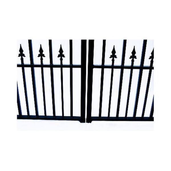 Aleko Munich Style 18 Ft X 6 Ft Black Steel Dual Driveway Fence Gate Dg18mund Hd