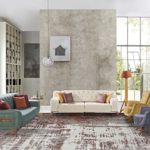 Rust/Gray Red 8 ft. 6 in. x 11 ft. 6 in. Area Rug