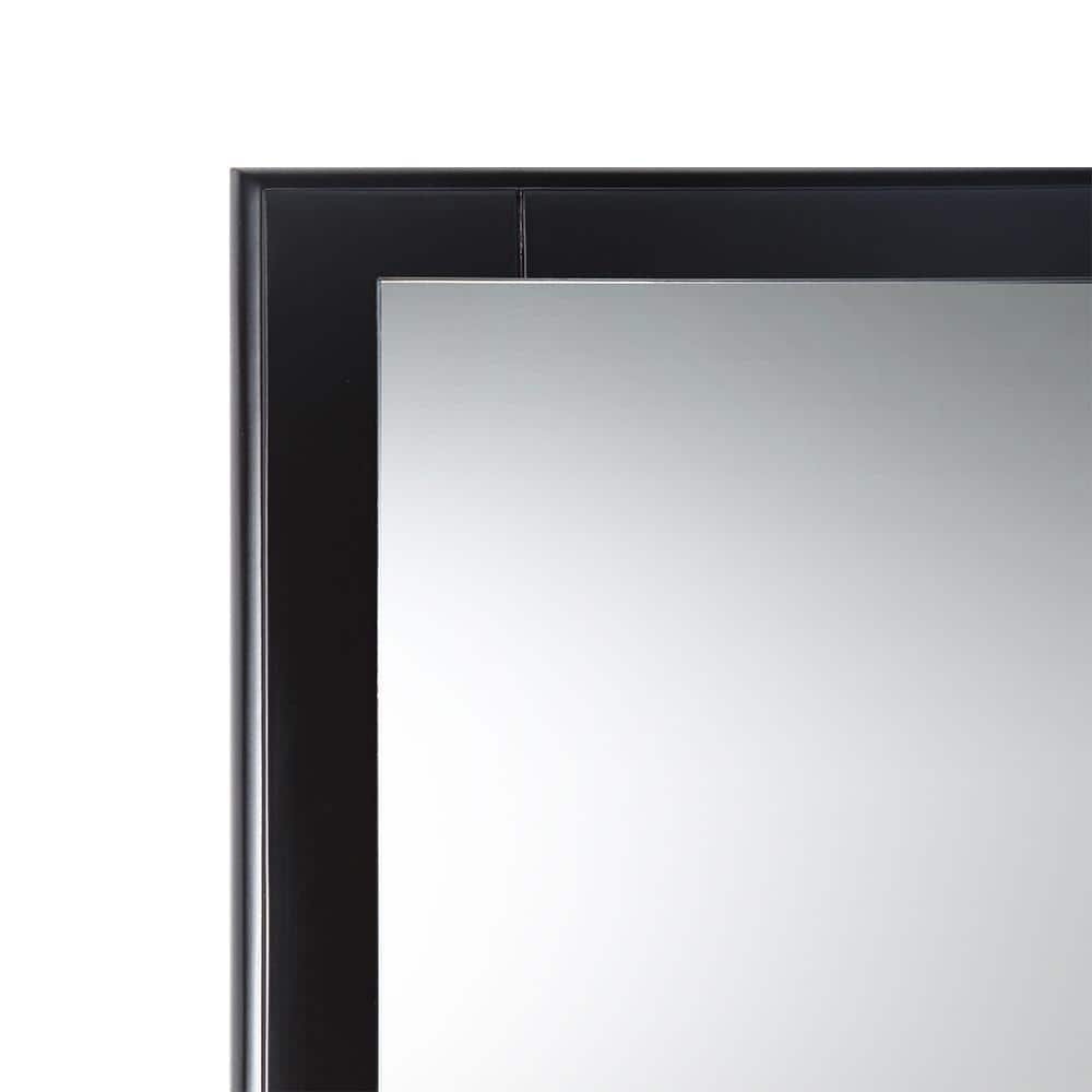 Oxford Espresso Carved Wood 26" Rectangular Bathroom Vanity Mirror