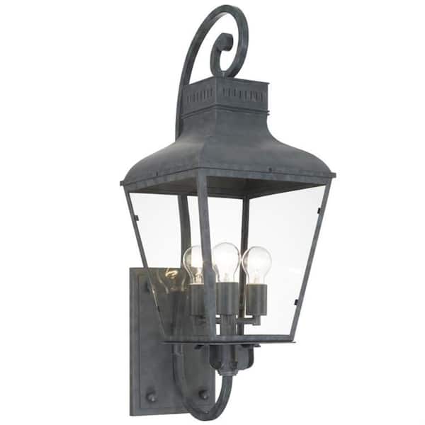 Crystorama Dumont 3-Light Graphite Outdoor Sconce