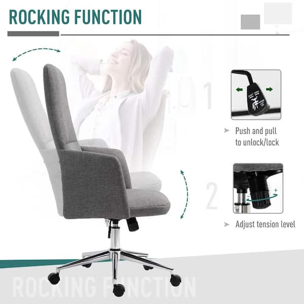 Vinsetto Grey, Ergonomic Home Office Chair High Back Armchair Computer Desk  Recliner with Footrest, Mesh Back, Lumbar Support 921-233V80GY - The Home  Depot