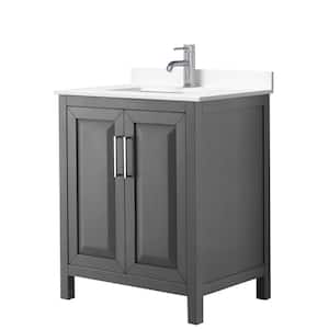 Daria 30 in. W x 22 in. D Single Vanity in Dark Gray with Cultured Marble Vanity Top in White with White Basin