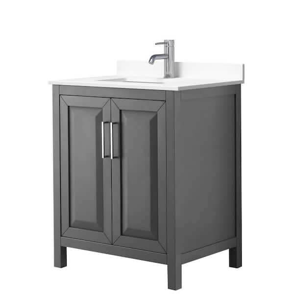 Wyndham Collection Daria 30 in. W x 22 in. D Single Vanity in Dark Gray ...