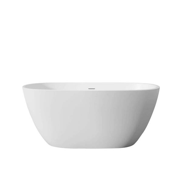 Aoibox Classic 65.00 in. x 29.50 in. Soaking Bathtub with Center Drain in White