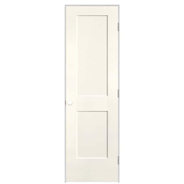 Masonite 24 in. x 80 in. 2-Panel Logan Left-Hand Solid Core Ivory Keys Molded Composite Single Prehung Interior Door